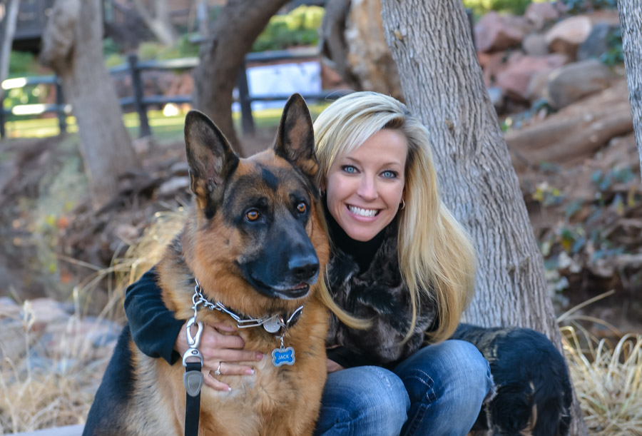 family protection dog with girl