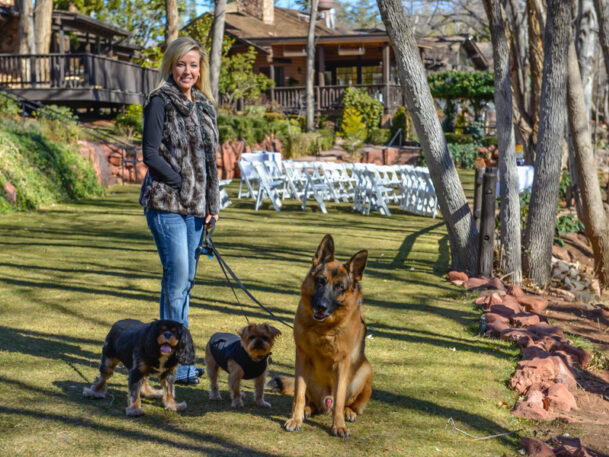 estate protection dog with woman