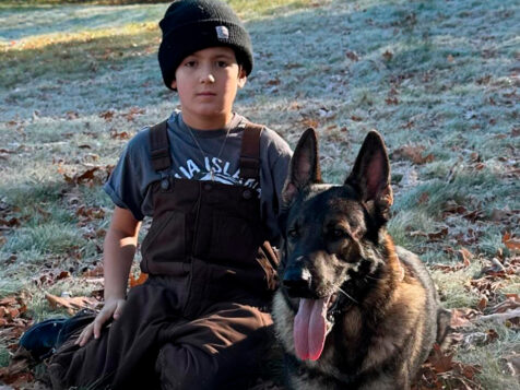 boy family protection dog and leaves ultimatek9.com