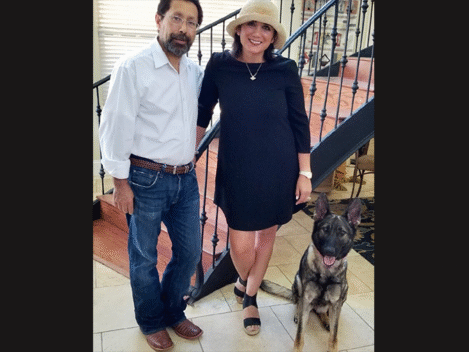 family protection dog with couple